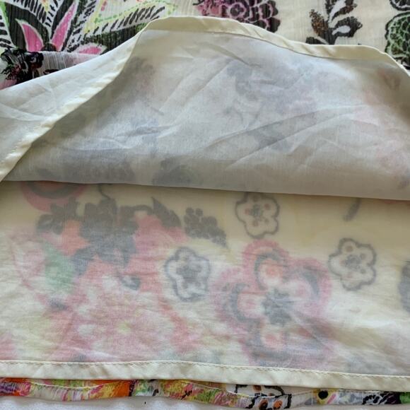 American Rag Dress Cream Spring Colors Floral Sleeveless Chiffon Dress Small - Picture 10 of 13